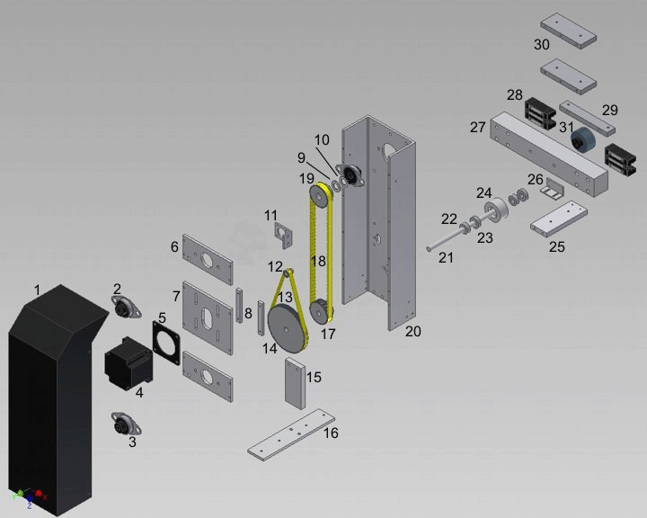 Vi-Stream Gantry Assembly Guide Side